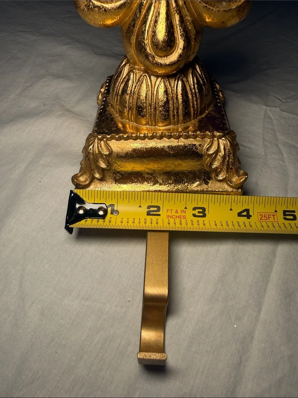 Gold Finish Fleur-de-Lis Christmas Holiday Stocking Holders Set of 2 NWT